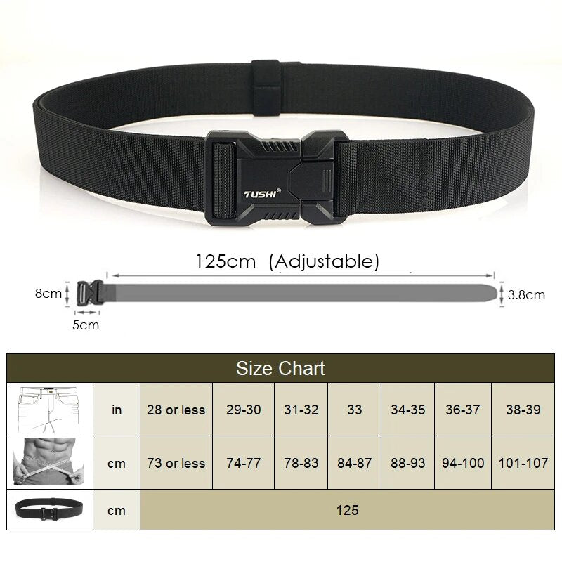 Ceinture Tactique Automatique Homme Boucle Aluminium à Dégagement Rapide