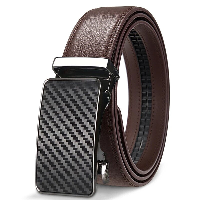 Ceinture Homme Cuir Véritable à Crémeillère – Boucle Automatique Réglable