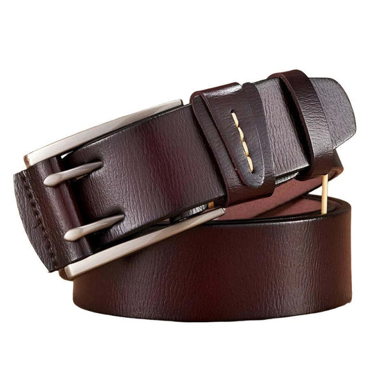 Ceinture Cuir Vintage Double Ardillons