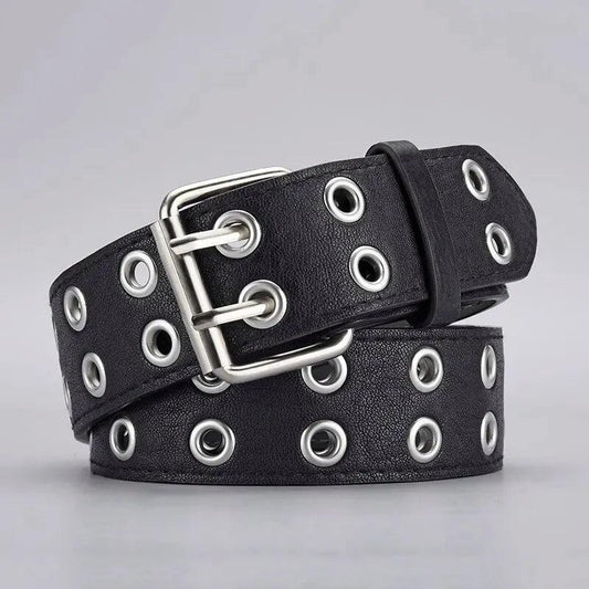Ceinture Femme Double Ardillon noir pointu