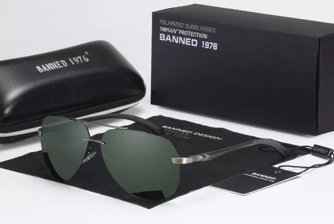 Lunettes de Soleil Aluminium/Magnésium métal vert foncé