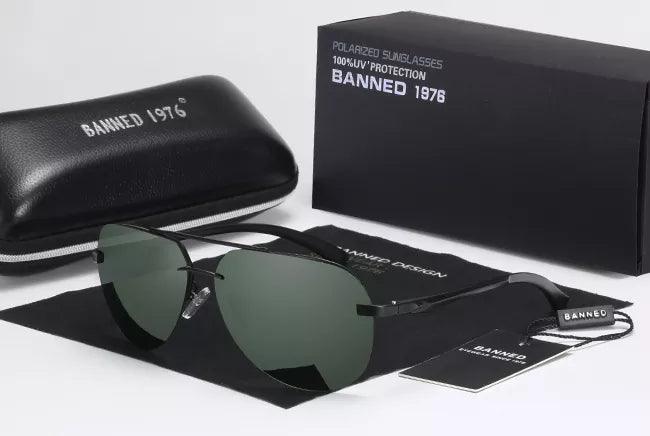 Lunettes de Soleil Aluminium/Magnésium noir vert foncé