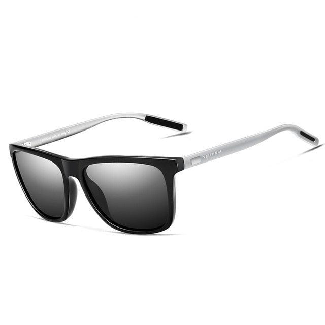 Lunettes de soleil noire argent gris