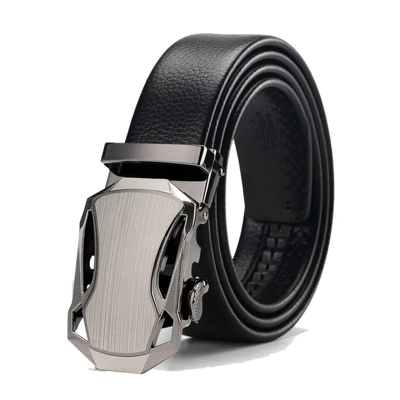 Ceinture à Boucle Automatique Grise pour Homme