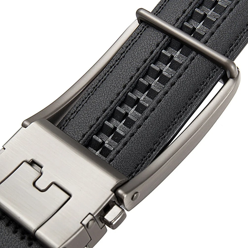 Ceintures à clic en cuir véritable pour hommes