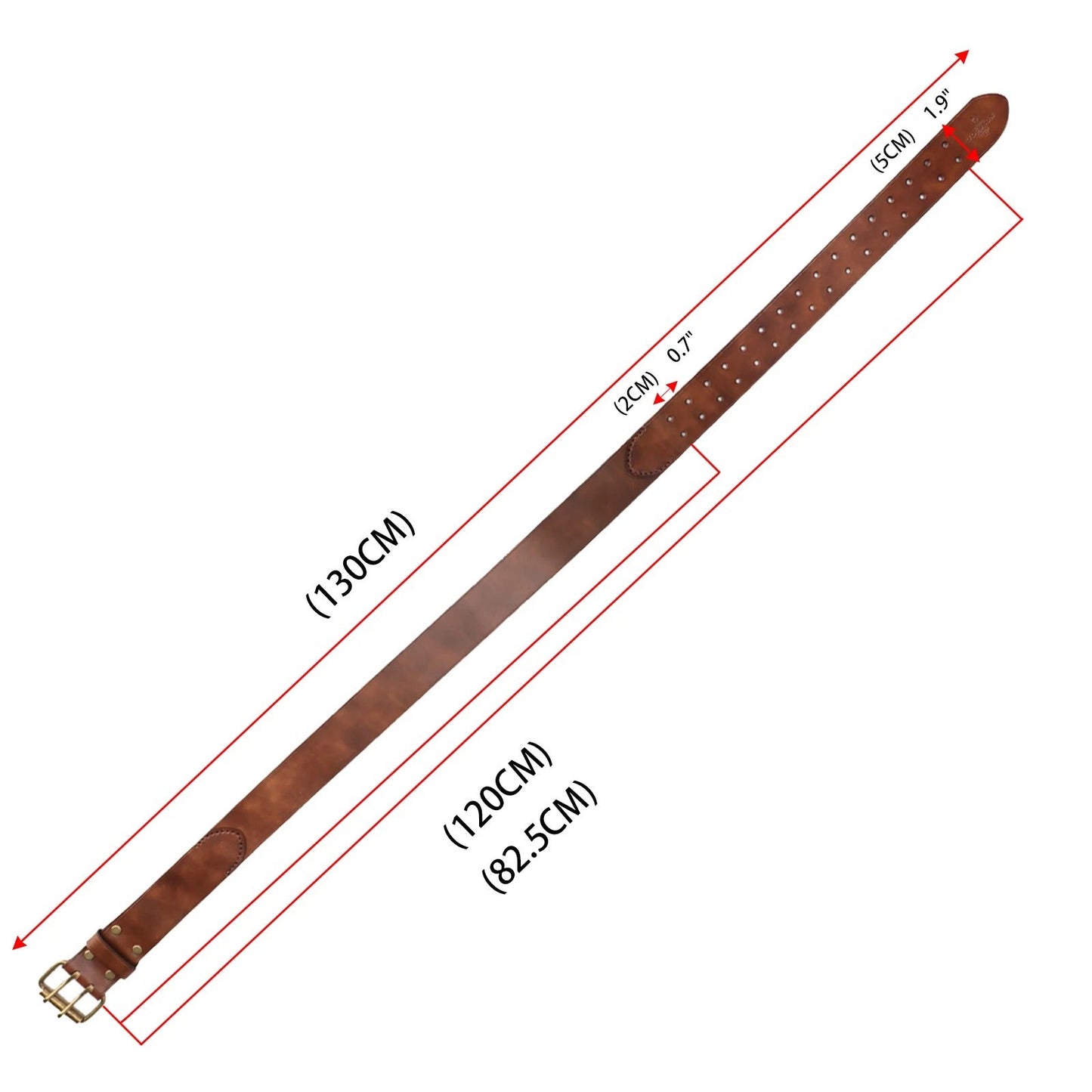 Ceinture en Cuir pour Homme Double Ardillons