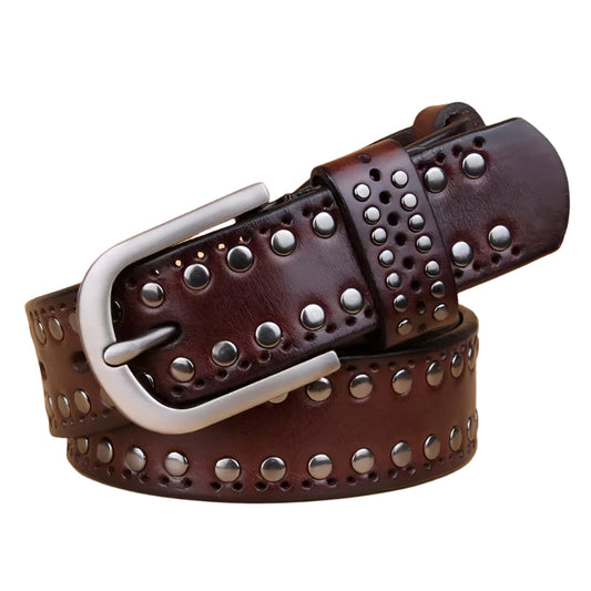 Ceinture en Cuir à Rivets pour femme