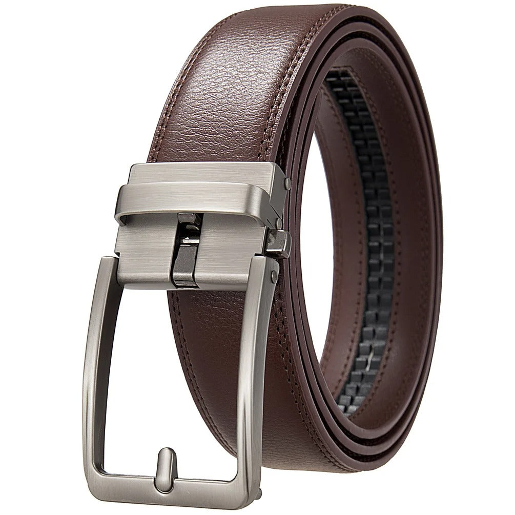 Ceintures à clic en cuir véritable pour hommes