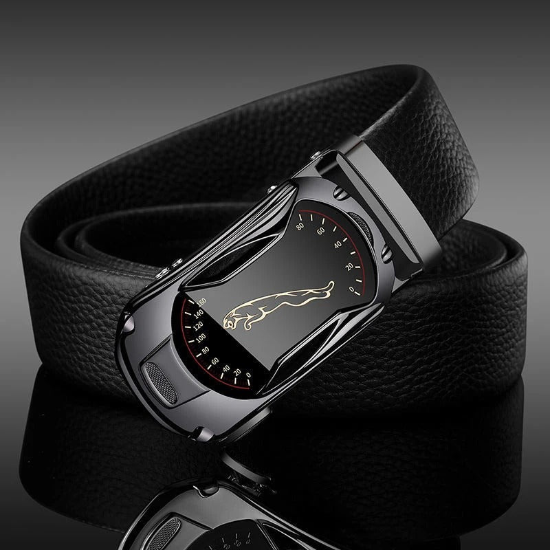 Ceinture à Boucle Automatiqure pur Homme Léo noire