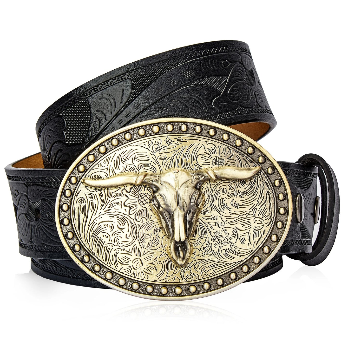 Ceinture Cowboy en Cuir Véritable Gaufré