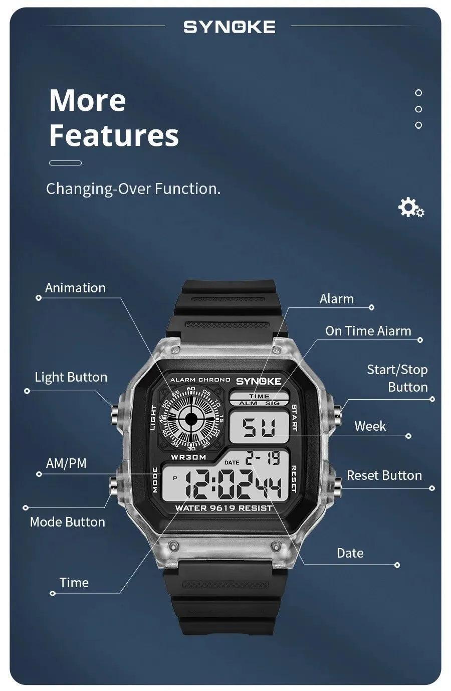 Montre Digitale Lumineuse Etanche