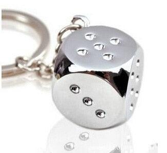 Porte clés dés à 6 faces fond blanc