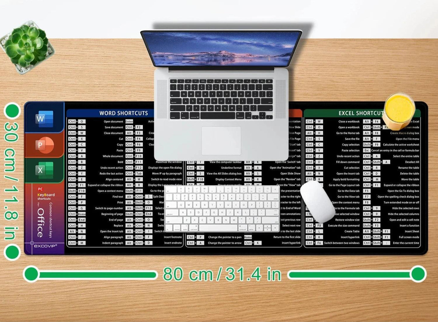 Tapis de souris Raccourcis Word, Power Point, Excel