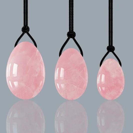 Oeuf de Yoni en quartz rose naturel