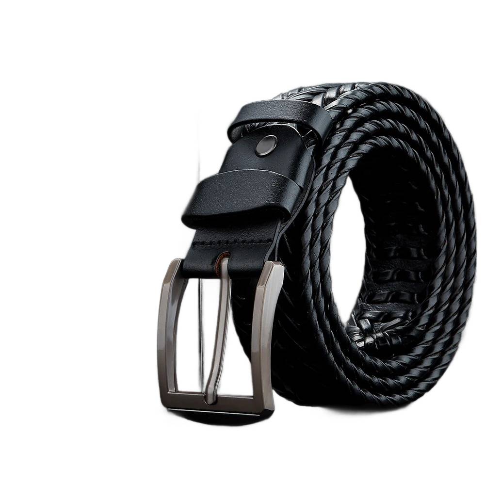 Ceinture Tressée en cuir véritable