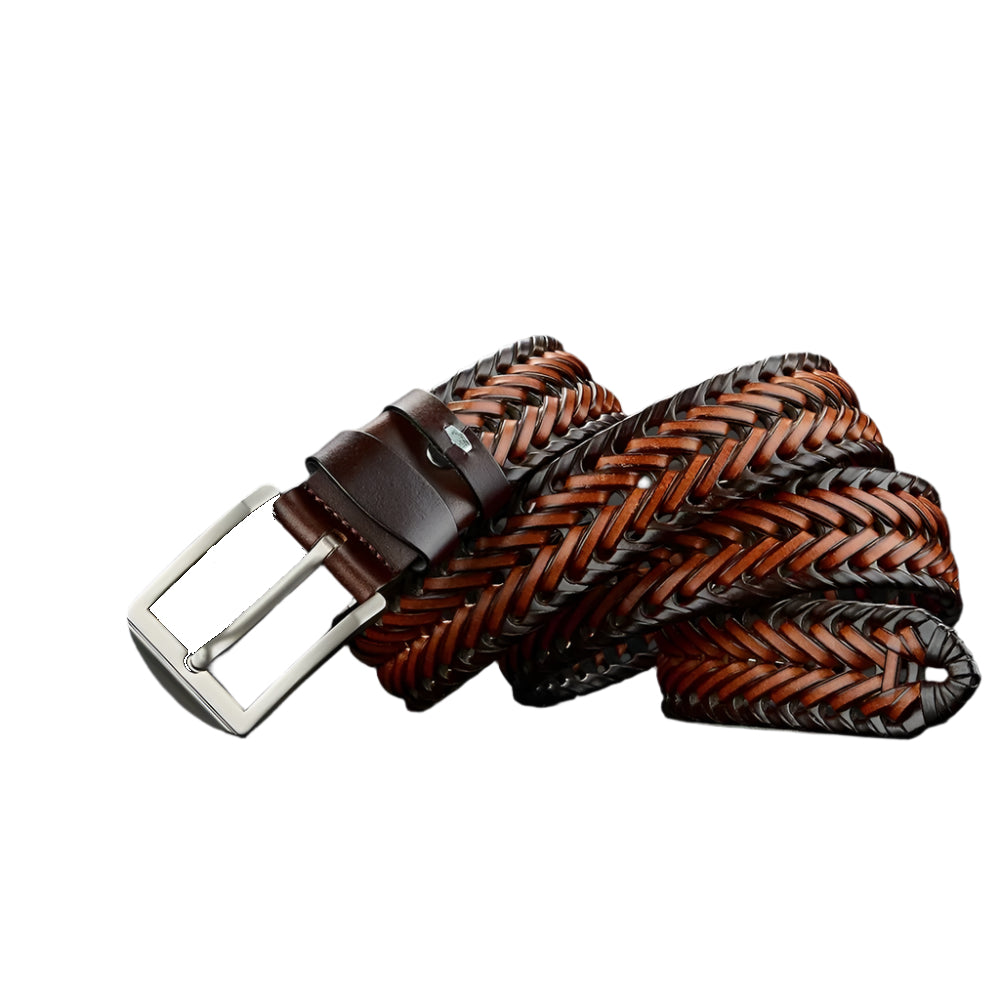 Ceinture Tressée en cuir véritable