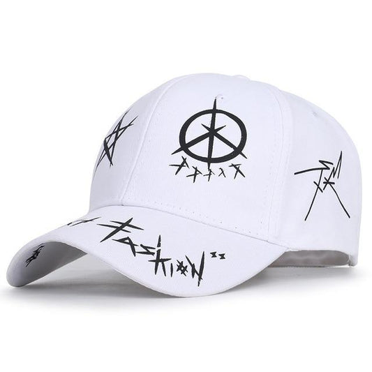 Casquette Graffiti "Pentagram" mixte blanche