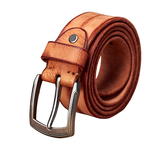 Ceinture vintage en cuir véritable de vachette