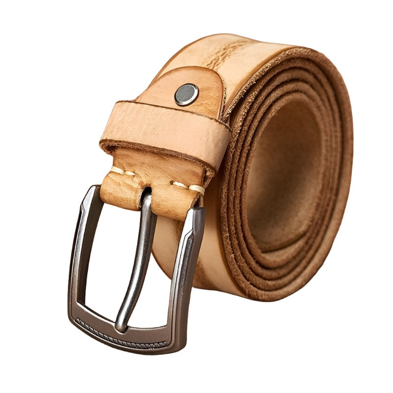 Ceinture vintage en cuir véritable de vachette