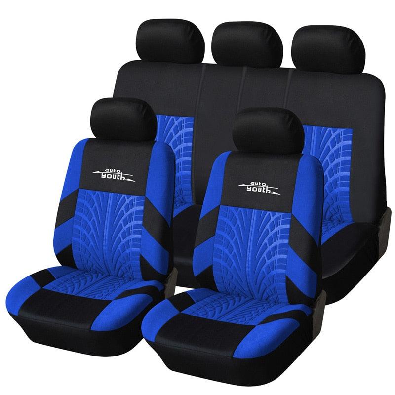 Housse de siège universelle bleu set complet