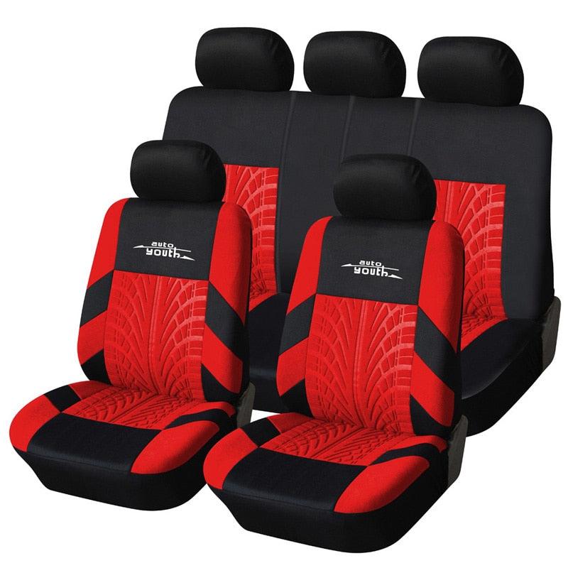 Housse de siège universelle rouge set complet