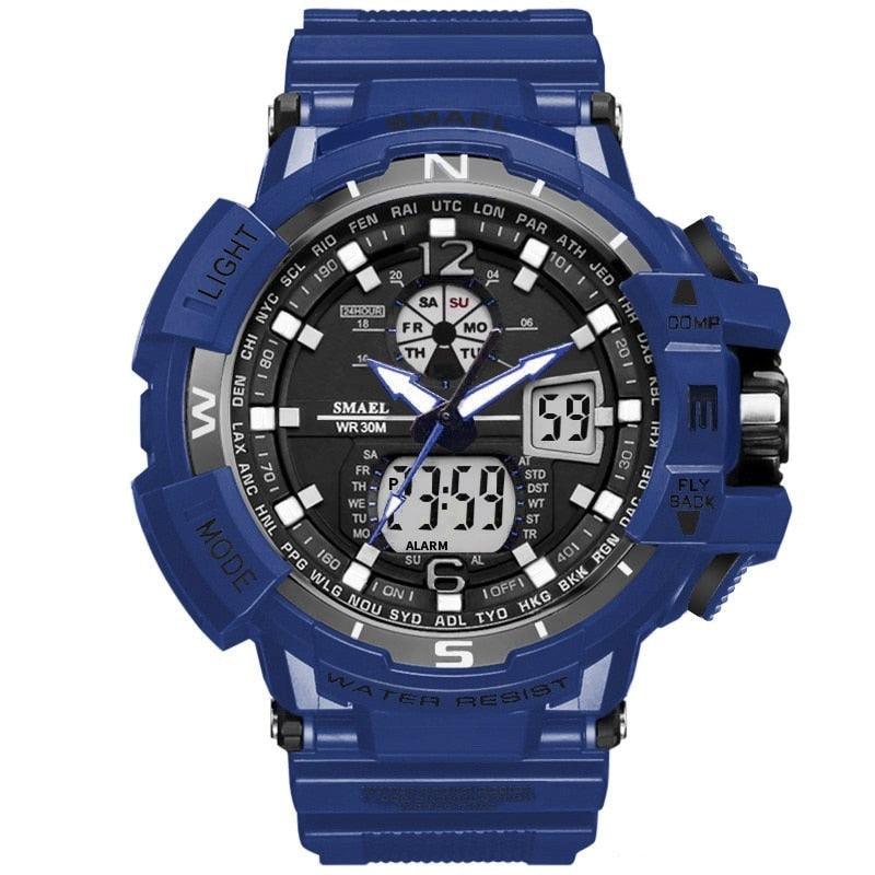 Montre Digitale double affichage bleu