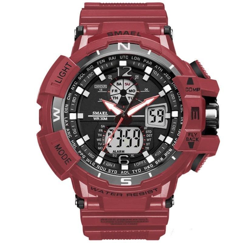Montre Digitale double affichage rouge