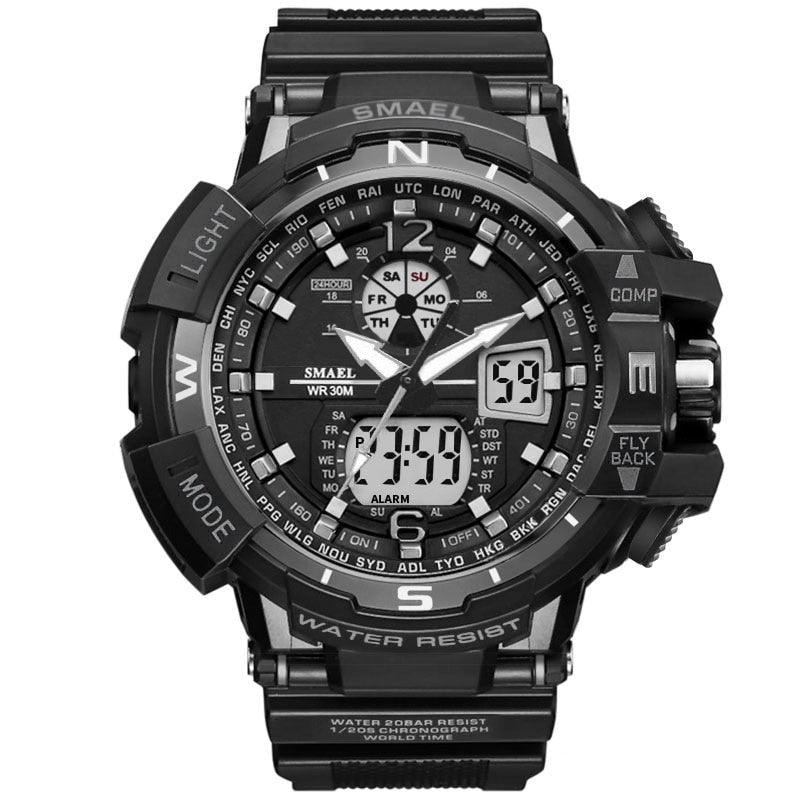 Montre Digitale double affichage noir & gris