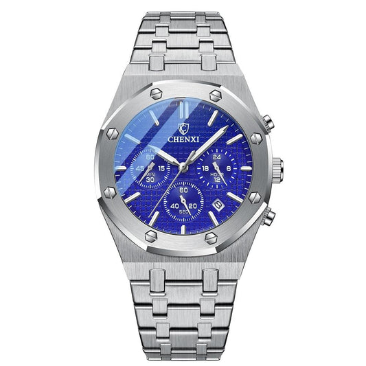 Montre Business argent & bleu