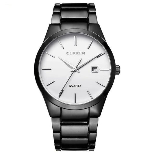 Montre Business analogique noir blanc