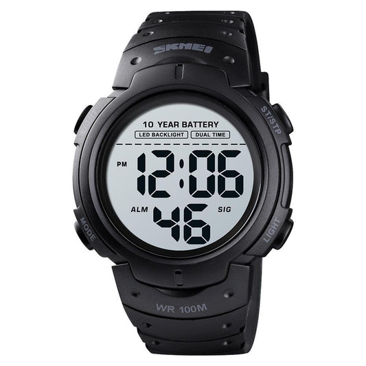 Montre digitale lumineuse étanche noire