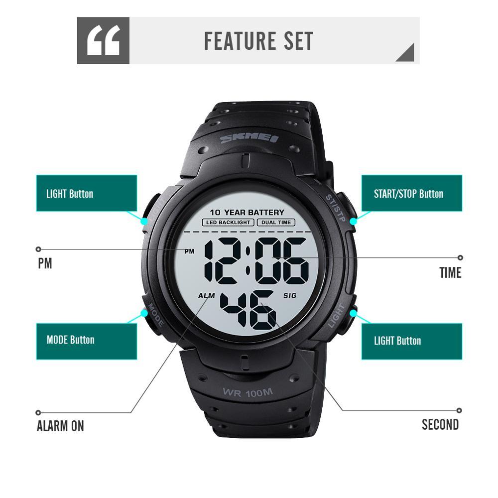 Montre digitale lumineuse étanche fonctions