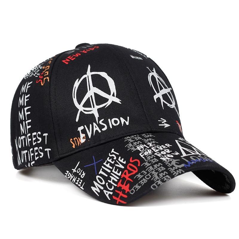 Nouvelle casquette Baseball Graffitti 100% coton noire profil 2