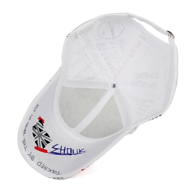 Nouvelle casquette Baseball Graffitti 100% coton blanche dessous