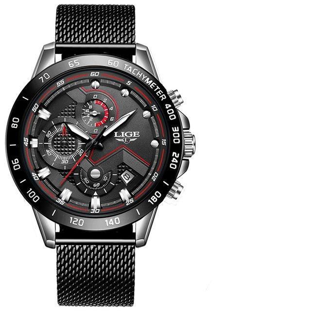 Nouvelle montre LIGE argent noir
