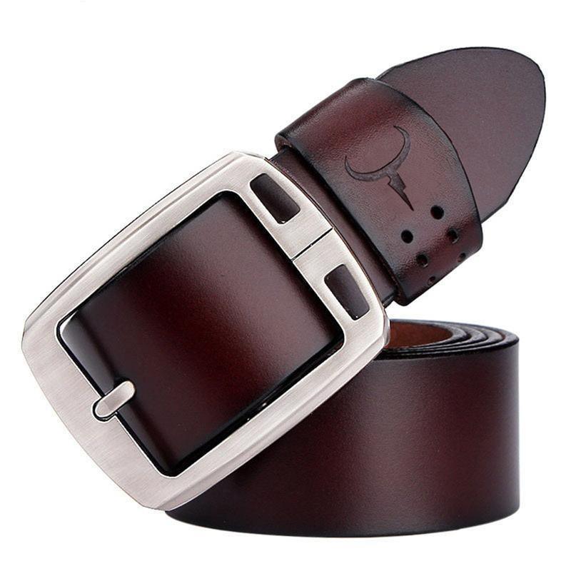 Nouvelle série de ceinture en Cuir Véritable pour Homme A café 1