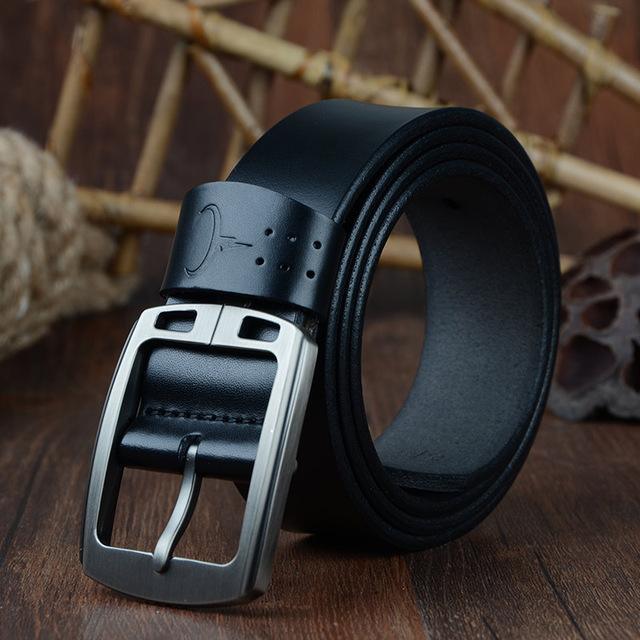 Nouvelle série de ceinture en Cuir Véritable pour Homme A noir