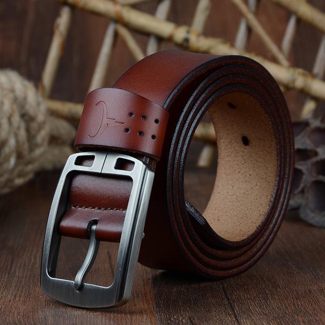 Nouvelle série de ceinture en Cuir Véritable pour Homme A marron