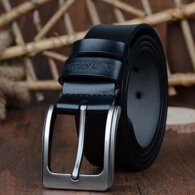 Nouvelle série de ceinture en Cuir Véritable pour Homme B noir