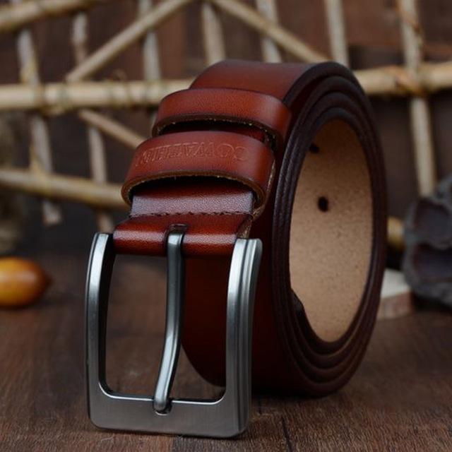 Nouvelle série de ceinture en Cuir Véritable pour Homme B marron