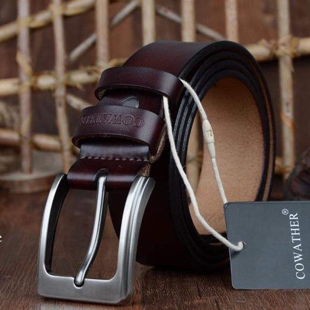 Nouvelle série de ceinture en Cuir Véritable pour Homme B café