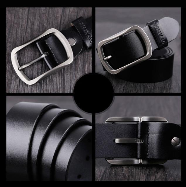Nouvelle série de ceinture en Cuir Véritable pour Homme C noir