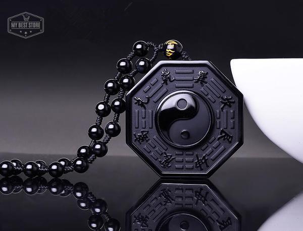 Pendentif obsidian Yin Yang