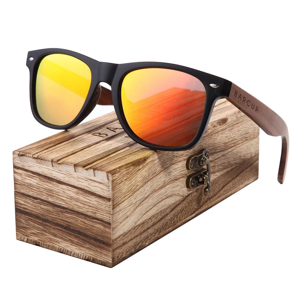 Lunettes de Soleil en Bois orange