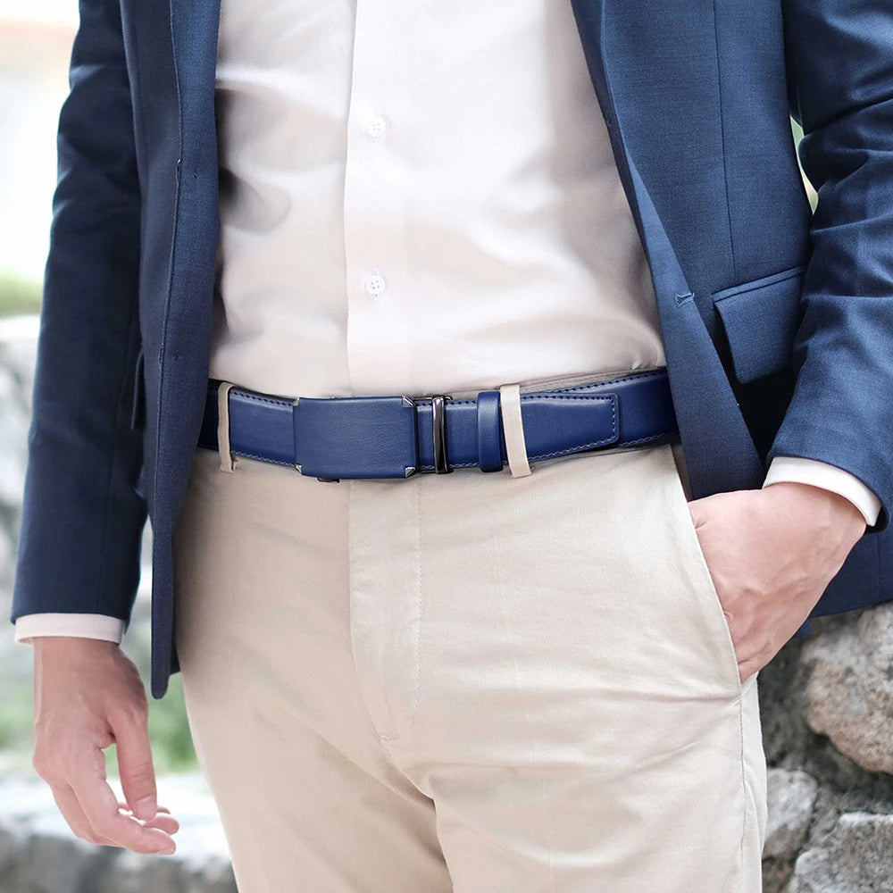Ceinture homme cuir véritable, boucle automatique