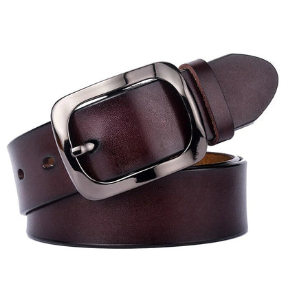 Ceinture Femme en Cuir Véritable 3,2 cm – Boucle Métal Élégante