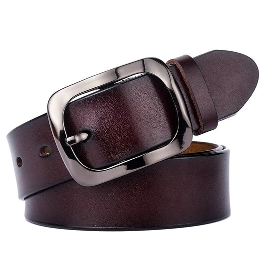 Ceinture Femme en Cuir Véritable 3,2 cm – Boucle Métal Élégante