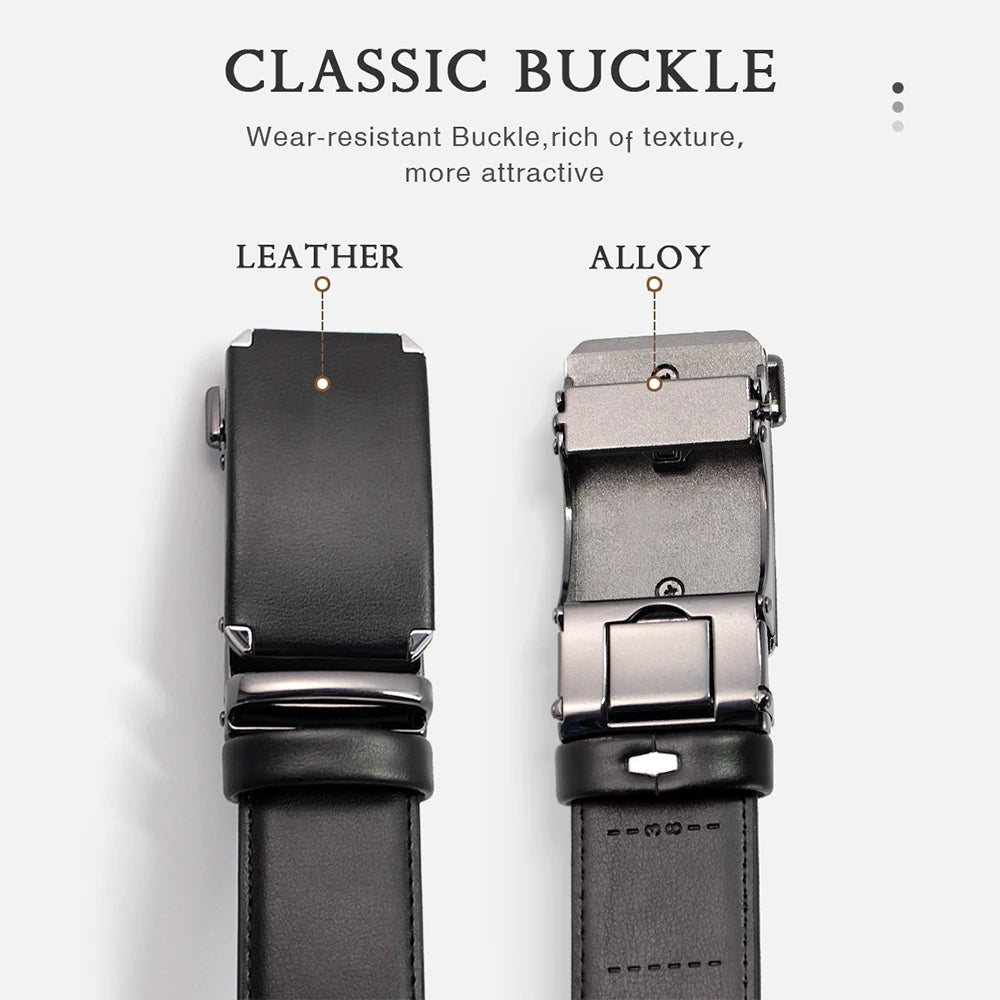 Ceinture homme cuir véritable, boucle automatique