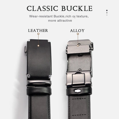 Ceinture homme cuir véritable, boucle automatique