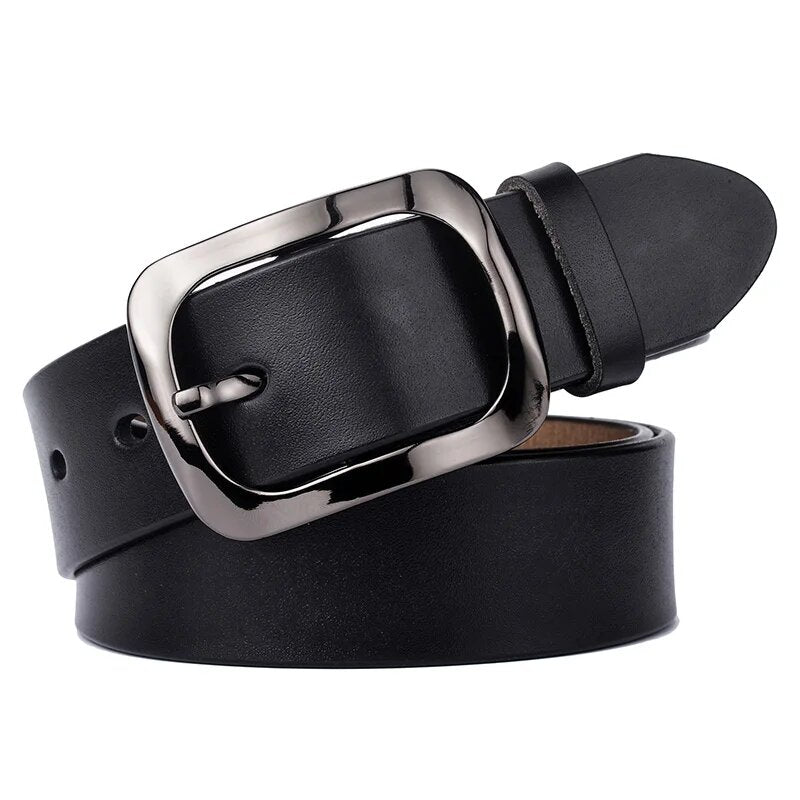 Ceinture Femme en Cuir Véritable 3,2 cm – Boucle Métal Élégante